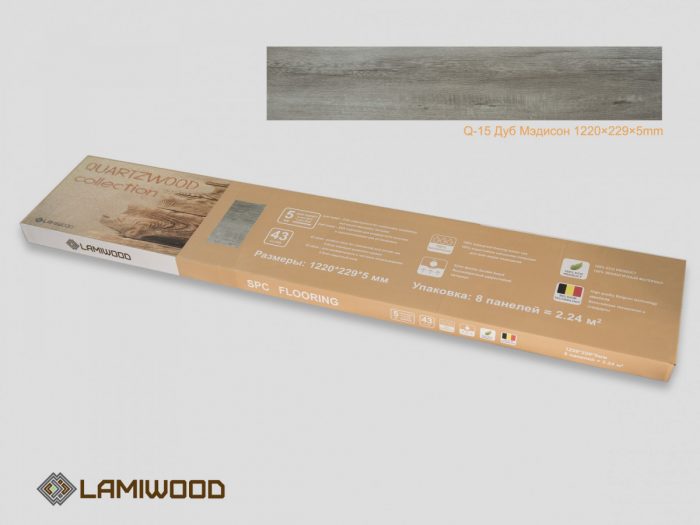 Виниловый ламинат Дуб Мэдисон Quartzwood.