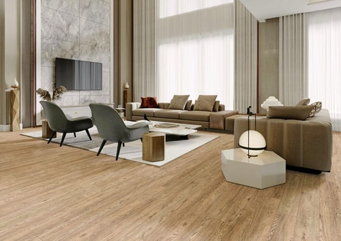 Напольное покрытие кварц винил SPC CronaFloor Grand Sequoia Дуб Золотистый.