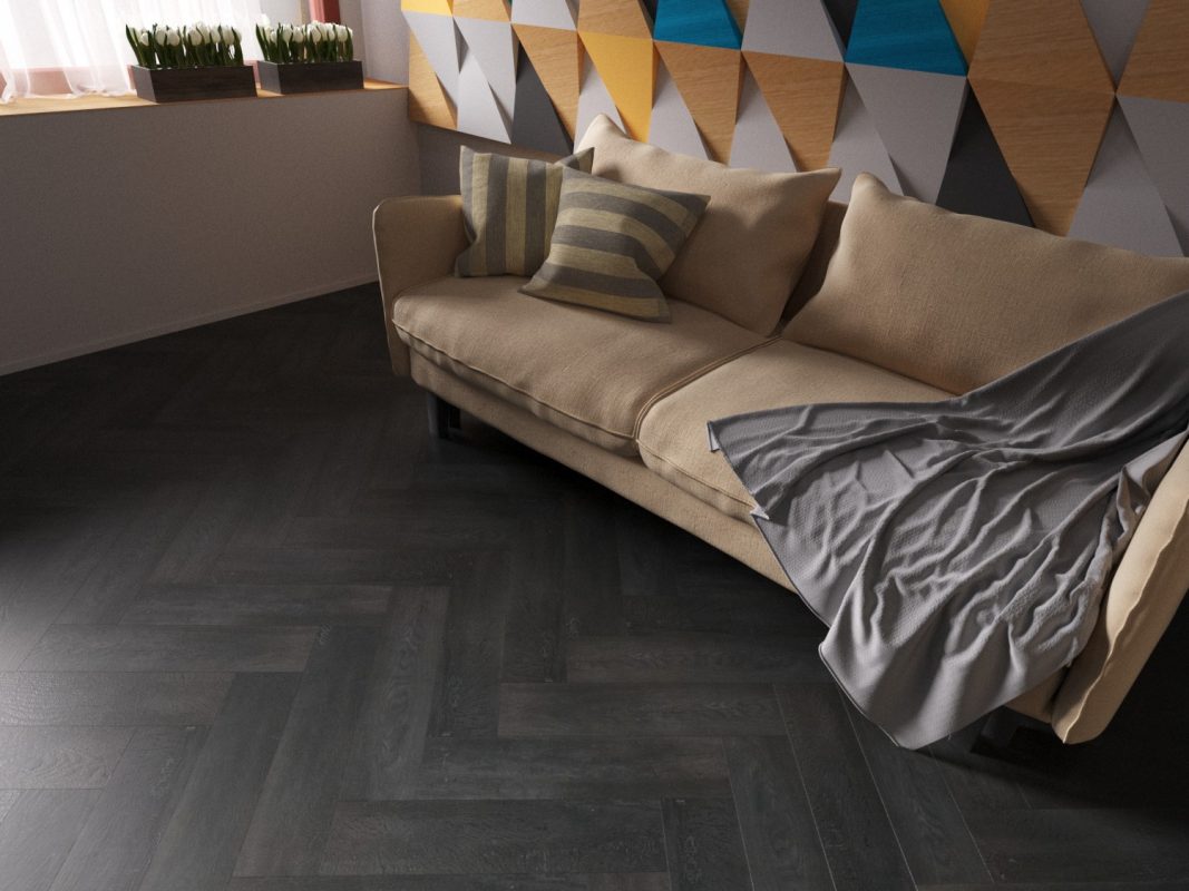 Виниловая плитка с текстурой дуба.