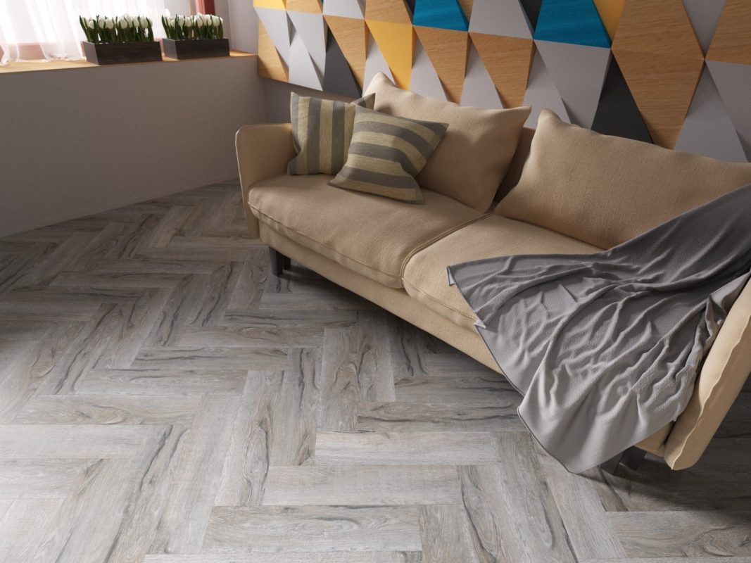 Виниловая плитка на пол - Дуб Корфу FineFloor Craft.