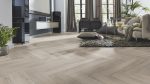 Ламинат Kronotex Herringbone 3773 Серебряный дуб - узор в виде рыбьей кости.