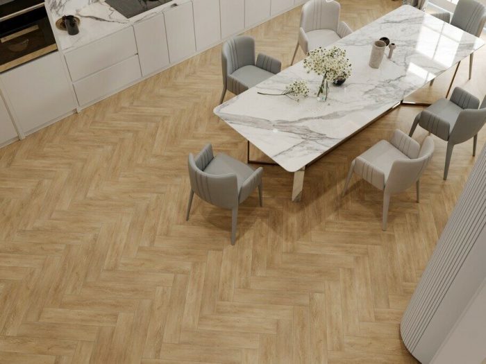 Ламинат SPC Evofloor Parquet Click Дуб Песочный HP 0090 - интерьерное решение.