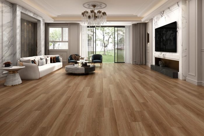 SPC ламинат EvoFloor Optima Click Amber Oak - дубовый пол.