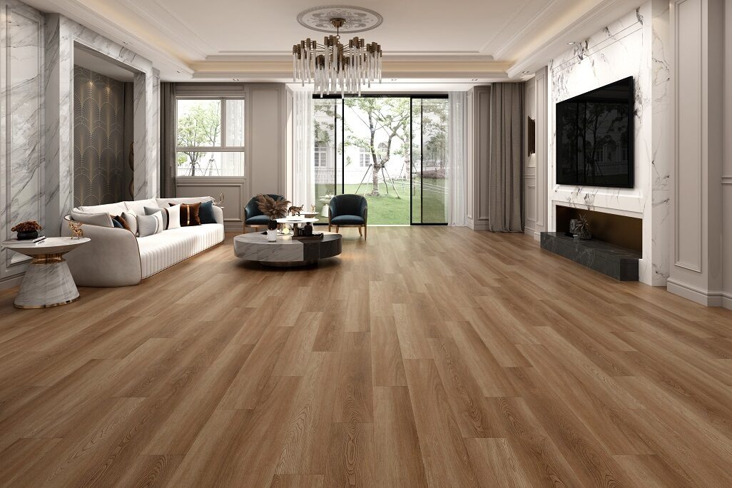 Превосходный виниловый SPC ламинат EvoFloor Optima Click Amber Oak Дуб Амбер SPC ламинат EvoFloor Optima Click Amber Oak - дубовый пол.